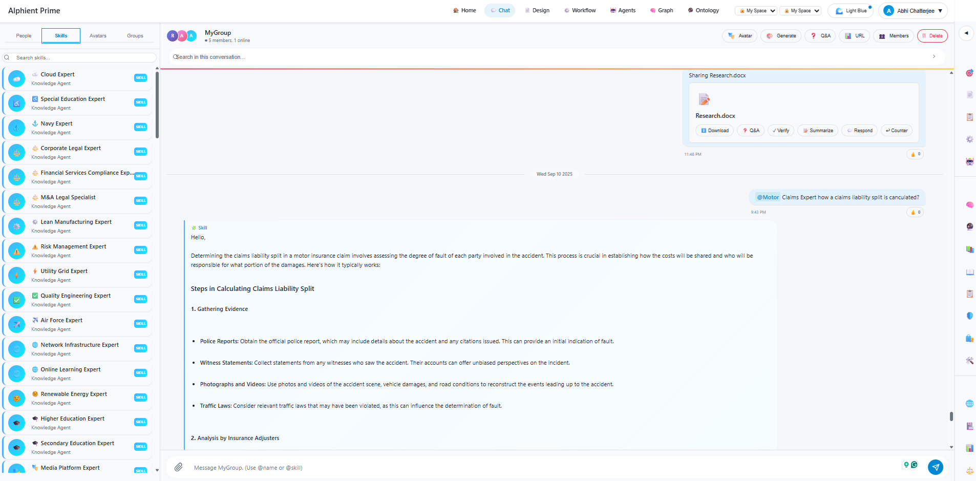 Prime - Agent Chat with Domain Experts